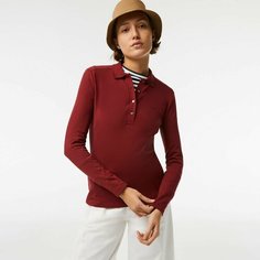 Поло LACOSTE, размер T36, темно-бордовый