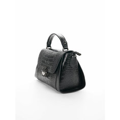 Сумка сэтчел Satchel, фактура под рептилию, черный Нет бренда