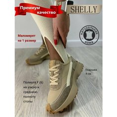 Кроссовки Shelly, размер 40, коричневый, хаки, бежевый