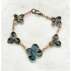 Браслет Медная мастерская GALATEA, 1 шт., размер 15.5 см, синий/розовый