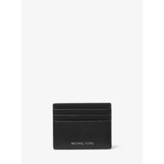 Картхолдер MICHAEL KORS, фактура зернистая, гладкая, черный