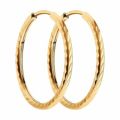 Серьги конго SOKOLOV, серебро, 925 проба, золочение