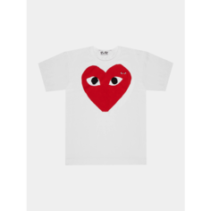 Футболка Comme des Garcons PLAY Large Red Heart, размер M, белый