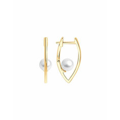 Серьги The Jeweller, красное золото, 585 проба, жемчуг Swarovski синтетический, , золотистый