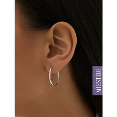 Серьги конго MIESTILO, серебро, 925 проба, родирование, , серебристый, белый, серый