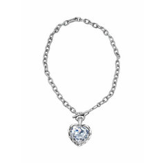 Колье Kalinka modern story, кристаллы Swarovski, длина 43 см, серебристый