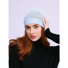 Шапка MI ROPA Шапка "Кроше" вязаная сетка для женщин, размер 50/56, светло-голубой
