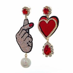 Серьги Moon Paris, красный