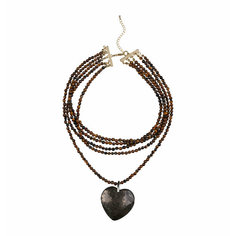 Колье VERUSCHKA JEWELRY, длина 35 см, коричневый