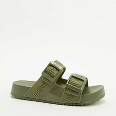 Шлепанцы melissa, размер 35/36, серо-зеленый