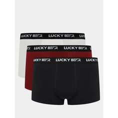 Трусы Lucky Bear, комплект из 3 шт., размер L, белый/красный/черный