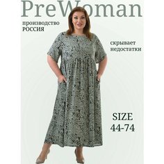 Платье PreWoman Харизма, размер 50, зеленый