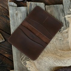 Обложка для паспорта LEWSKI, черный, коричневый
