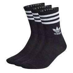 Носки adidas, комплект, 3 пары, размер 34/36 EU, черная