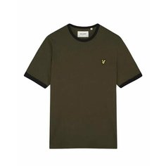 Футболка Lyle & Scott Ringer T-Shirt, размер XL, хаки, черный