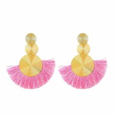 Серьги пусеты, размер 40 мм, розовый Fashion