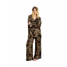 Пижама MORФEUS, размер OVERSIZE SMALL, леопард/кофе