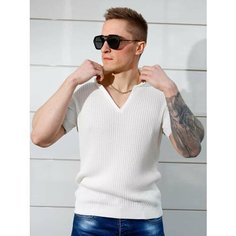 Поло Skull Loft Футболка приталенная с воротником, размер 3XL, белый