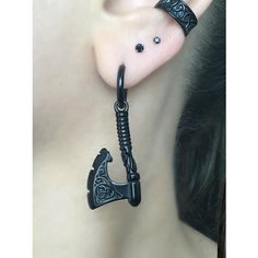 Серьги-трансформеры Starfallshop, славянский оберег, размер 46 мм, черные