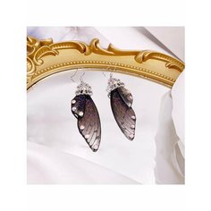 Серьги двусторонние, черный, серый be Self True Jewel