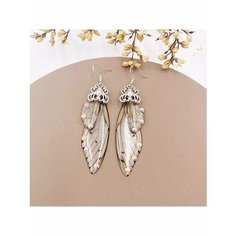 Серьги двусторонние, черный, белый, серый be Self True Jewel