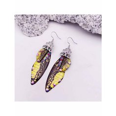 Серьги двусторонние, черный, голубой, красный, желтый, серый be Self True Jewel