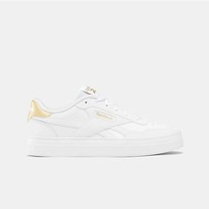 Кроссовки Reebok Court Advance Bold, размер 7,5 US, белый/белый/золотой