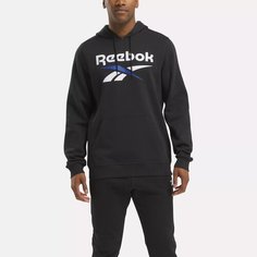 Свитшот Reebok identity big logo, размер S, , черный/голубой