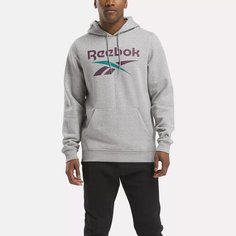 Свитшот Reebok identity big logo, размер M, , серый/фиолетовый