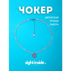 Чокер, стекло, длина 41 см, розовый Sight Inside Store