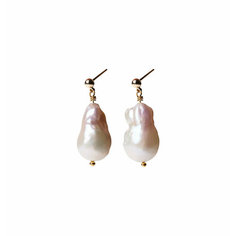 Серьги пусеты VERUSCHKA JEWELRY, жемчуг барочный, золотистый