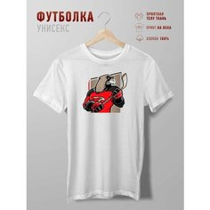 Футболка Futbolkoff хоккейная лига авангард орел, размер XXXL, белый