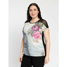 Футболка Magic lady, размер 54, черный, розовый, бежевый