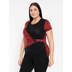 Футболка Magic lady, размер 54, черный, оранжевый, красный