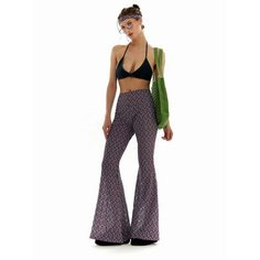 Брюки клеш ALZA HOT COLLECTION, размер 44, разноцветный с принтом