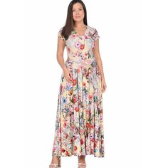 Платье Мадам Т Весна-лето 2024, размер 42, бежевый/розовый