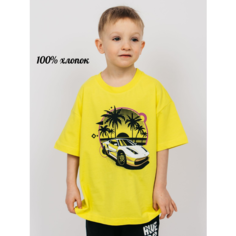Футболка Lets Go, размер 104/56, желтый