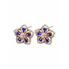 Серьги OTOKODESIGN, синий/белый/золотой
