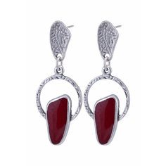 Серьги OTOKODESIGN, эмаль, бордо