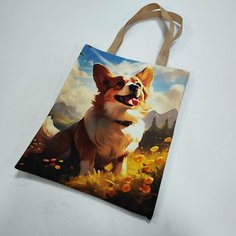 Сумка шоппер Ассорти, фактура гладкая, зернистая, корги
