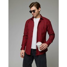 Рубашка BAWER, размер 3XL, бордовый/черный