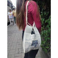 Сумка шоппер YUMA, фактура вязаная, черный кот