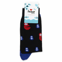 Носки St. Friday - Крошки матрёшки, размер 42-46, черный, синий, красный