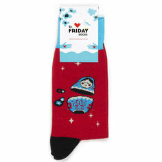 Носки St. Friday - Матрёшки, размер 34-37, синий, голубой, красный