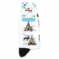 Носки St. Friday - Полярный глэмпинг, размер 42-46, черный, коричневый, белый