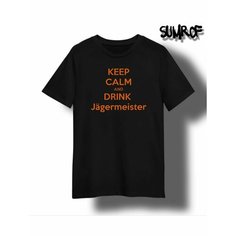 Футболка Zerosell с надписью егермейстер jagermeister, размер 4XS, черный