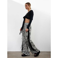 Брюки палаццо ALZA HOT COLLECTION, размер 44-46, черно-белый принт