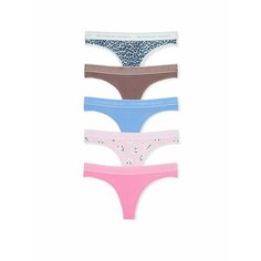 Трусы Victorias Secret, комплект из 5 шт., размер L, мультиколор