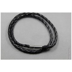 Плетеный браслет Handinsilver ( Посеребриручку ), экокожа, 1 шт., размер 32 см, черный