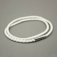 Плетеный браслет Handinsilver ( Посеребриручку ), экокожа, 1 шт., размер 42 см, белый